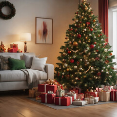 christmas tree with gifts