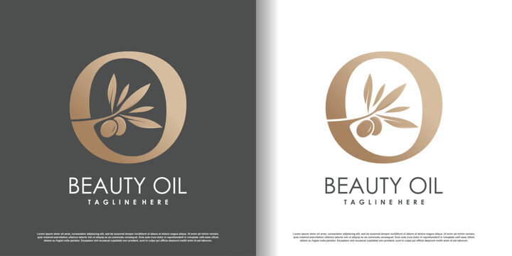 Olive logo design vector with initial letter o and modern concept Premium Vector