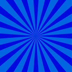 Blue sunburst burst background Geometric abstract design. Risograph effect. Simply ray decoration Vector illustration	