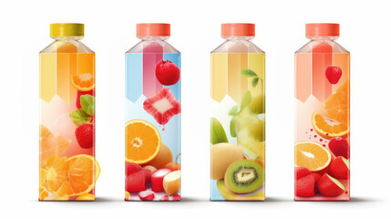 Joyful Sips: Dive into a world of vibrant flavor with the colorful packaging of fruit juice, a visual celebration of freshness and vitality