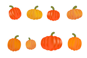 Cute orange yellow pumpkins template, with shiny texture, for your text or greeting quote. Aesthetic style Halloween, Thanksgiving elements.