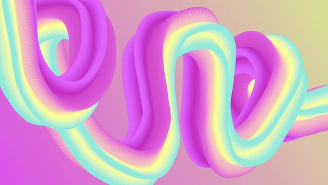 Beautiful abstract 3d background. Colorful gradient shape animation. Modern pastel texture. Multicolored template. Three dimensional geometry figure. Bright futuristic backdrop. Motion graphic art.