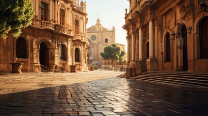 City's Chronicles. Showcasing the Grandeur of Historical Edifices and Monuments. Generative AI