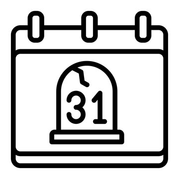 Calender date 31 October mension halloween day