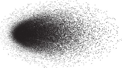 Distressed gradient shape . Shade of sphere . Noise destroyed circle . Trendy grainy shadow . Graph print texture .Spray effect .Grunge texture . Distressed element .Vector rounded ball shadow 