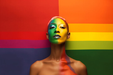 LGBT. Gay Pride. LGBTQ rainbow flag. Truth, minority support, equal rights, solidarity. lesbian gay, bisexual, transgende. Gender Identity. Freedom of feeling and choice of affiliation. - obrazy, fototapety, plakaty