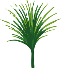 A minimalistic vector image showcasing tropical leaves in vibrant colors, depicting a serene and exotic natural ambiance.