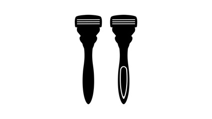 Razor black isolated silhouette