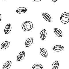 mouth character animation vector seamless pattern thin line illustration