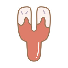 Letter y cute red Candy cane sweet winter alphabet christmas xmas festive 