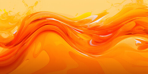Orange abstract ink waves background