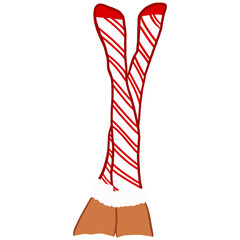  Woman Legs With Christmas Socks