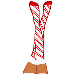 Obraz premium Woman Legs With Christmas Socks