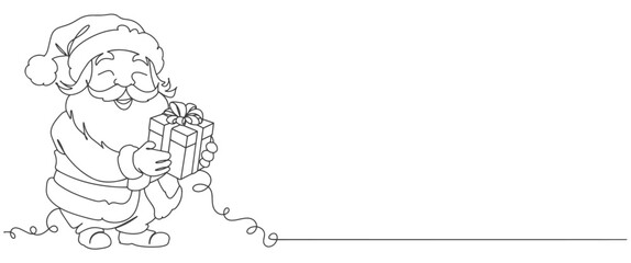 Santa claus line art style vector illustration, christmas element design