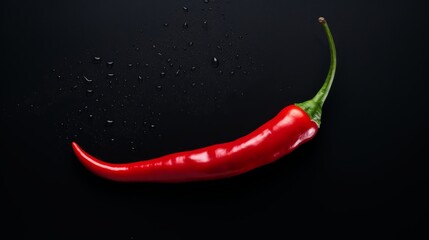 Red hot chili pepper on black, Generative AI - obrazy, fototapety, plakaty