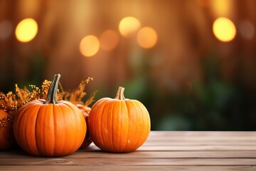  photo thanksgiving and  halloween pumpkin harvest background in autumn mood made with AI GENERATED