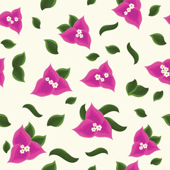 beautiful bougainvillea flower pattern eps 10
