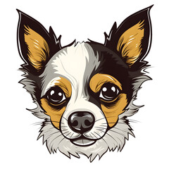 Dog Head Face Illustration