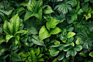 Pattern of lush foliage against a clean backdrop. Generative AI