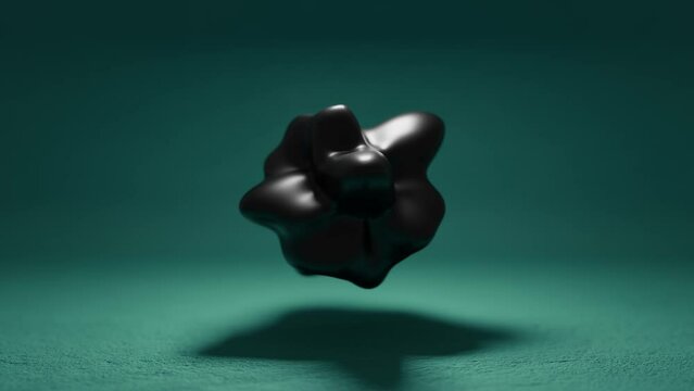 Black Cgi Object Morphing and Floating