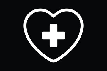 Obraz premium heart icon front side on black background