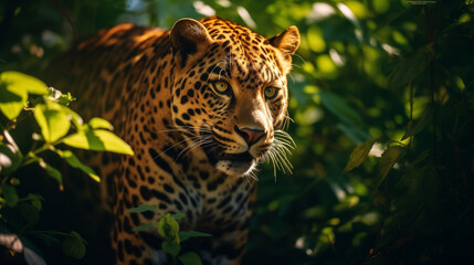 Wallpaper Leopard im Dschungel - Generated by AI technology	