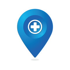 Obraz premium hospital healthcare facility location pin,
