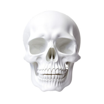 Human skull on a transparent background.