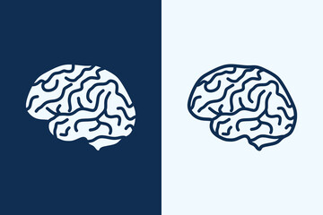 Human Brain Thinking Symbol and Icon Vector Illustration