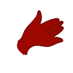 Woman Hand Wearing Winter Glove