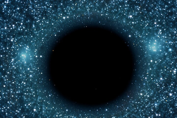 Czarna dziura otoczona gwiazdami AI - obrazy, fototapety, plakaty
