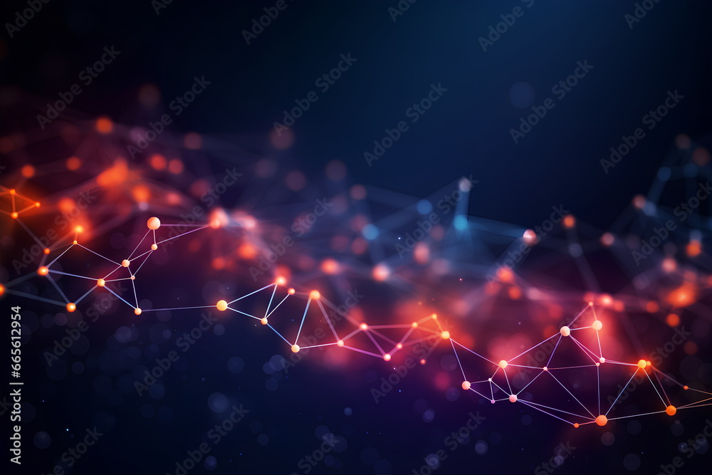 Poster abstract digital connection dots and lines background for technology, artificial intelligence, scien