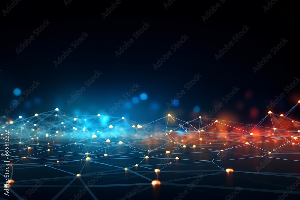 Poster abstract digital connection dots and lines background for technology, artificial intelligence, scien