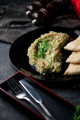 guacamole on a plate
