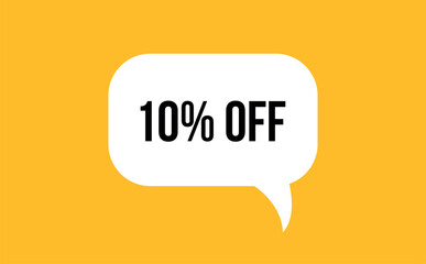 10% off speech bubble discount vector illustration. Communication speech bubble with 10% off text