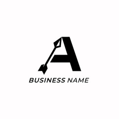 design logo creative letter A and arrow