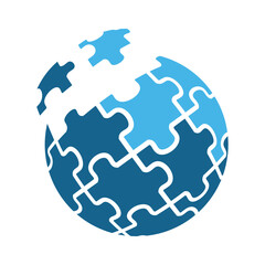 globe earth puzzle logo icon