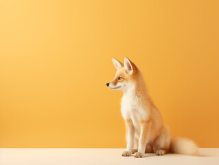 Red fox sitting on the floor. Ai Generation