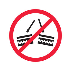 No music icon. Forbidden drums icon. Prohibited drums vector icon. Warning, caution, attention, restriction, danger flat sign design symbol pictogram