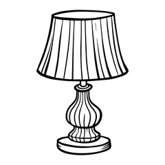 Furniture chandelier, floor and table lamp in flat cartoon style. A set of lamps on a white background. Chandeliers, illuminator, flashlight - elements of a modern interior. Vector illustration. , ai 