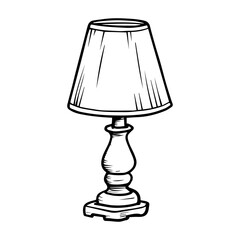 Obraz premium Furniture chandelier, floor and table lamp in flat cartoon style. A set of lamps on a white background. Chandeliers, illuminator, flashlight - elements of a modern interior. Vector illustration. , ai 