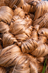 Thick Golden bundle of raw jute fiber Pattern Texture Can be used as a Background wallpaper. This is the Called Golden Fiber in Bangladesh