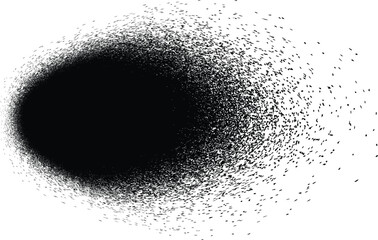 Distressed gradient shape . Shade of sphere . Noise destroyed circle . Trendy grainy shadow . Graph print texture .Spray effect .Grunge texture . Distressed element .Vector rounded ball shadow 