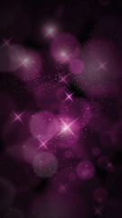 Magenta purple elegant dark story template background with blurred bokeh effect and sparkling star