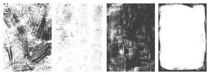 Minimalistic grunge monochrome set textures