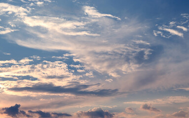 Sky landscape. Peaceful sky in a general close-up.