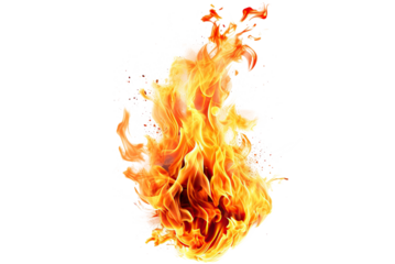 Bright and dynamic fire flames, cut out