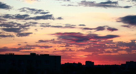 Sky landscape. Colorful sunset.