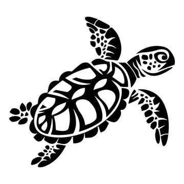Sea turtle hand drawn engraving style sketch Underwater animals Vector illustration., ai generated