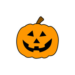 Halloween pumpkin on white background.
